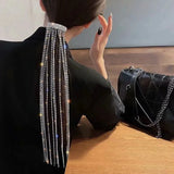 Rhinestone Head Chain Hairpin Headdress Tassel Hair Claw Bride Ornaments