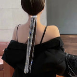Rhinestone Head Chain Hairpin Headdress Tassel Hair Claw Bride Ornaments