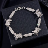 Rhinestone Cuban Link Bracelet Silver Bling Crystal Hip Hop