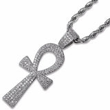 Bling Egyptian Ankh Cross Pendant Necklace Hip Hop Rapper Jewelry