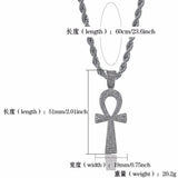 Bling Egyptian Ankh Cross Pendant Necklace Hip Hop Rapper Jewelry
