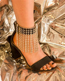Rhinestone Tassel Anklet Foot Chain Crystal Jewelry for Women