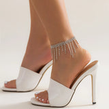 Crystal Tassel Anklet Boho Beach Jewelry