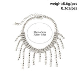 Crystal Tassel Anklet Boho Beach Jewelry