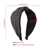 Rhinestone Top Knotted Headband Wide Mesh Hair Ornament Crystal Hairband