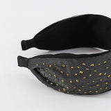 Rhinestone Top Knotted Headband Wide Mesh Hair Ornament Crystal Hairband