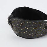 Rhinestone Top Knotted Headband Wide Mesh Hair Ornament Crystal Hairband