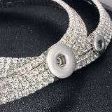 Rhinestone Torques 12mm 18mm Snap Button Necklace