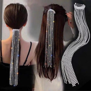 Rhinestone Hairpin Tassel Crystal Hair Chain Wedding Banquet Jewelry