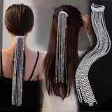 Rhinestone Hairpin Tassel Crystal Hair Chain Wedding Banquet Jewelry