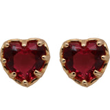 S925 Sterling Silver Peach Heart Earrings Red Small Earrings Female