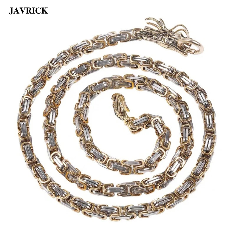 Dragon Head & Tail Pendant Steel Necklace for Men & Women