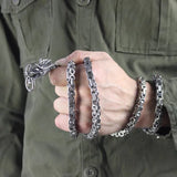 Dragon Head & Tail Pendant Steel Necklace for Men & Women