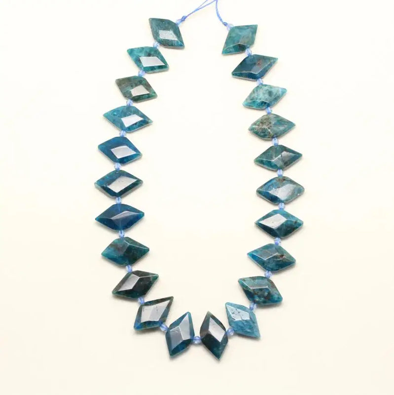 Apatite Rhombus Shape Beads, Faceted Slabs Bracelet Jewelry