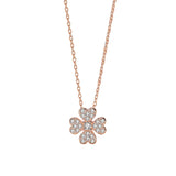 Zircon 925 Sterling Silver Clover Necklace for Women