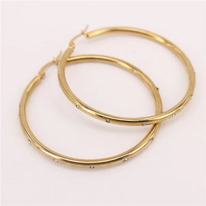 Exaggerated Crystal Earrings 54mm Stainless Steel Women's Jewelry