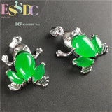 Green Jade Malay Luck Ms Frog Pendant Lady's Jewelry Diy