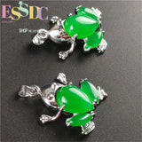 Green Jade Malay Luck Ms Frog Pendant Lady's Jewelry Diy