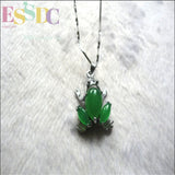 Green Jade Malay Luck Ms Frog Pendant Lady's Jewelry Diy
