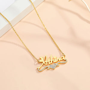 Love Zirconia Necklace Name Necklaces Women's Wedding Jewelry