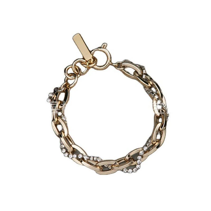 Rhinestone Stainless Steel Bracelet Zircon Adjustable Bracelet