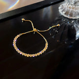 Rhinestone Stainless Steel Bracelet For Women Zircon Adjustable Jewelry