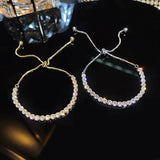 Rhinestone Stainless Steel Bracelet For Women Zircon Adjustable Jewelry
