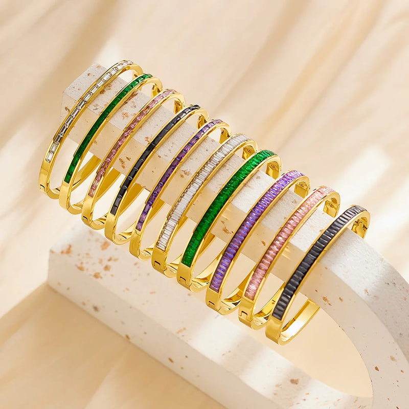 Rhinestone Stainless Steel Bracelet Zircon Jewelry Gift