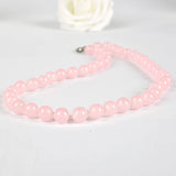 10mm Rose Quartz Necklace - Romantic Gift for Her