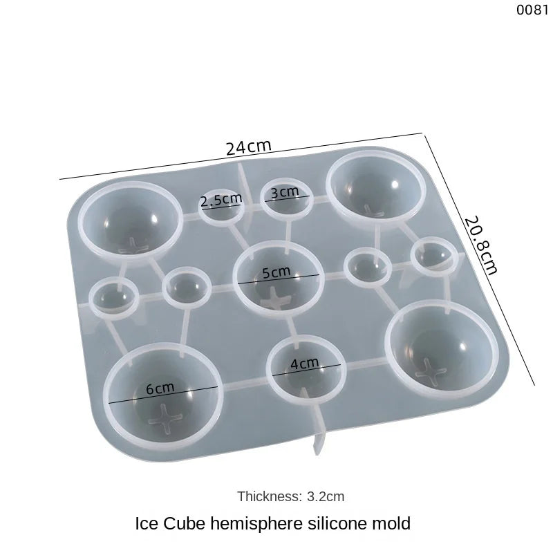 Semicircular Silicone Sphere Mold for Resin Crafts and Ornaments