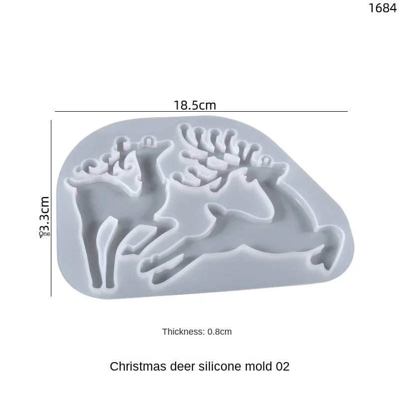 Christmas Elk Silicone Mold for Epoxy Resin Ornaments