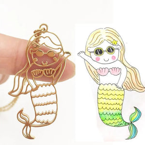 Mermaid Pendant Necklace Kid's Child Artwork Safety Logo Jewelry
