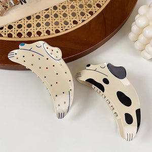 Dog Rhinestone Hair Clip Spot Dog Claw Clip Hair Accessories