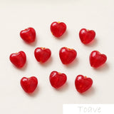 10pcs Peach Heart Retro Glass Bead diy Beaded Bracelet Necklace Accessories