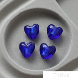 10pcs Peach Heart Retro Glass Bead diy Beaded Bracelet Necklace Accessories