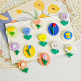 Flower Acrylic Contrast Stitching DIY Earrings Material