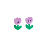 Flower Acrylic Contrast Stitching DIY Earrings Material