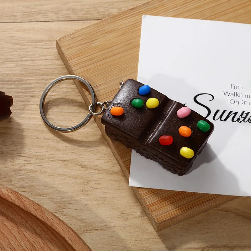 Simulation Food Chocolate Cake Ice Cream Key Chain Couple Keychain