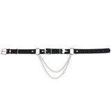 Gothic Punk Leather Love Chain Necklace