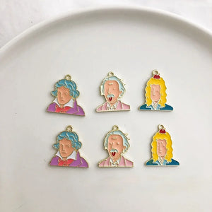 Cartoon Scientist Pendant DIY Earrings Jewelry Material