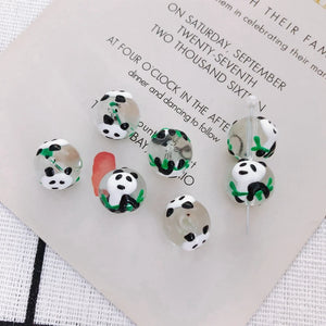 Hand-Painted Glass Beads DIY Earrings Accessories