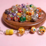 Hand-Painted Glass Beads DIY Earrings Accessories