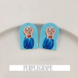 Micro-embossed famous painting DIY earring material key chain pendant
