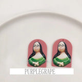 Micro-embossed famous painting DIY earring material key chain pendant