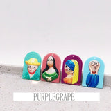 Micro-embossed famous painting DIY earring material key chain pendant