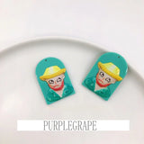 Micro-embossed famous painting DIY earring material key chain pendant
