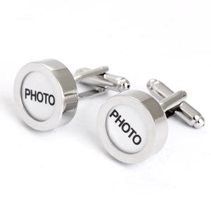Round Photo Cufflink for Men's Shirts Wedding DIY