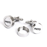 Round Photo Cufflink for Men's Shirts Wedding DIY