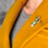 Cactus Plant Flower Brooch Cubic Zircon Wedding Jewelry Hijab Pins