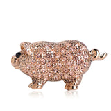 Crystal Pig Shape Alloy Brooch for Women Kids Lapel Pin
